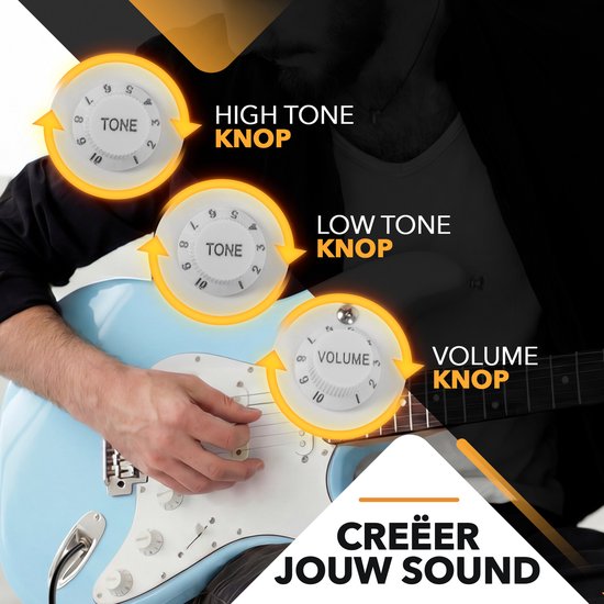 Guitare électrique Finesse avec ampli - avec cours vidéo - Guitare - Adultes - Enfants - Bleu