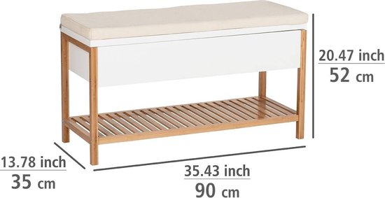 Armoire à chaussures WENKO avec siège FINJA en bambou
