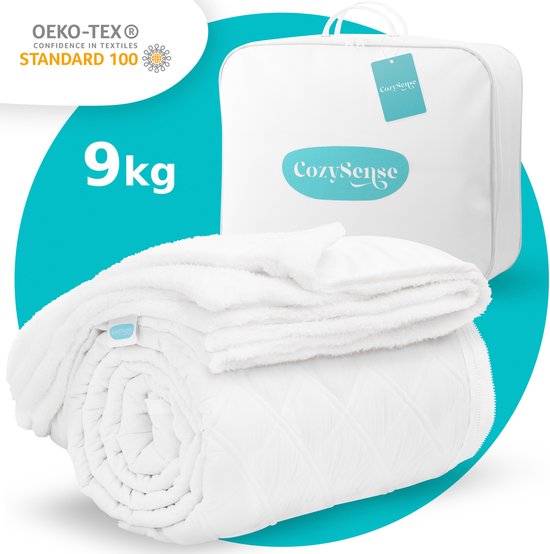 Couverture lestée CozySense® 9 kg - Couverture lestée - Couverture lestée avec répartition de la pression GLASS-Flow® - Couverture lavable incluse - 140x200 cm - Blanc