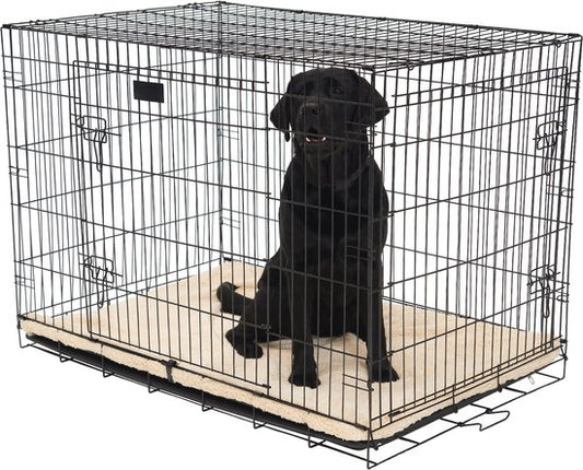Brixy Dog Bench - Banc pour chiens - Taille L - Pliable - 91 x 58 x 65 CM - 2 Portes - Noir