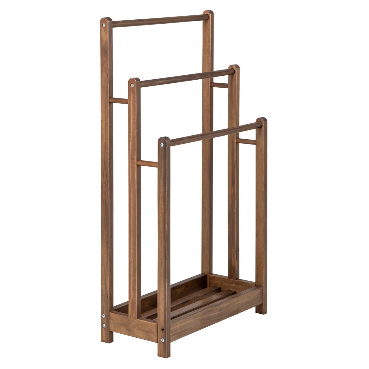 Porte-serviettes Coast avec 3 tiges - Protection contre l'inclinaison - Pin - 45 x 22 x 86 cm - Rustic Brown