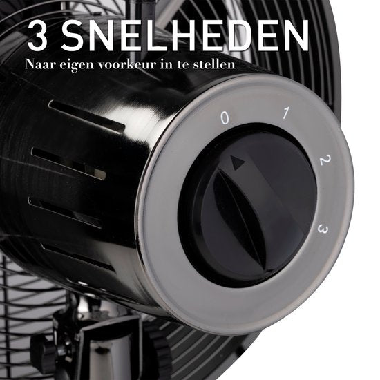 Ventilateur sur pied - Lifetime Air- 230V - Hauteur 85-125 CM - 3 Vitesses - Fonction oscillante - Inclinable - Argent