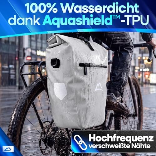 Sac de transport pour bagages Nextcover AquaShield en TPU, 100 % imperméable, avec système de fixation par clic et fermeture à enroulement, réfléchissant, 28 litres