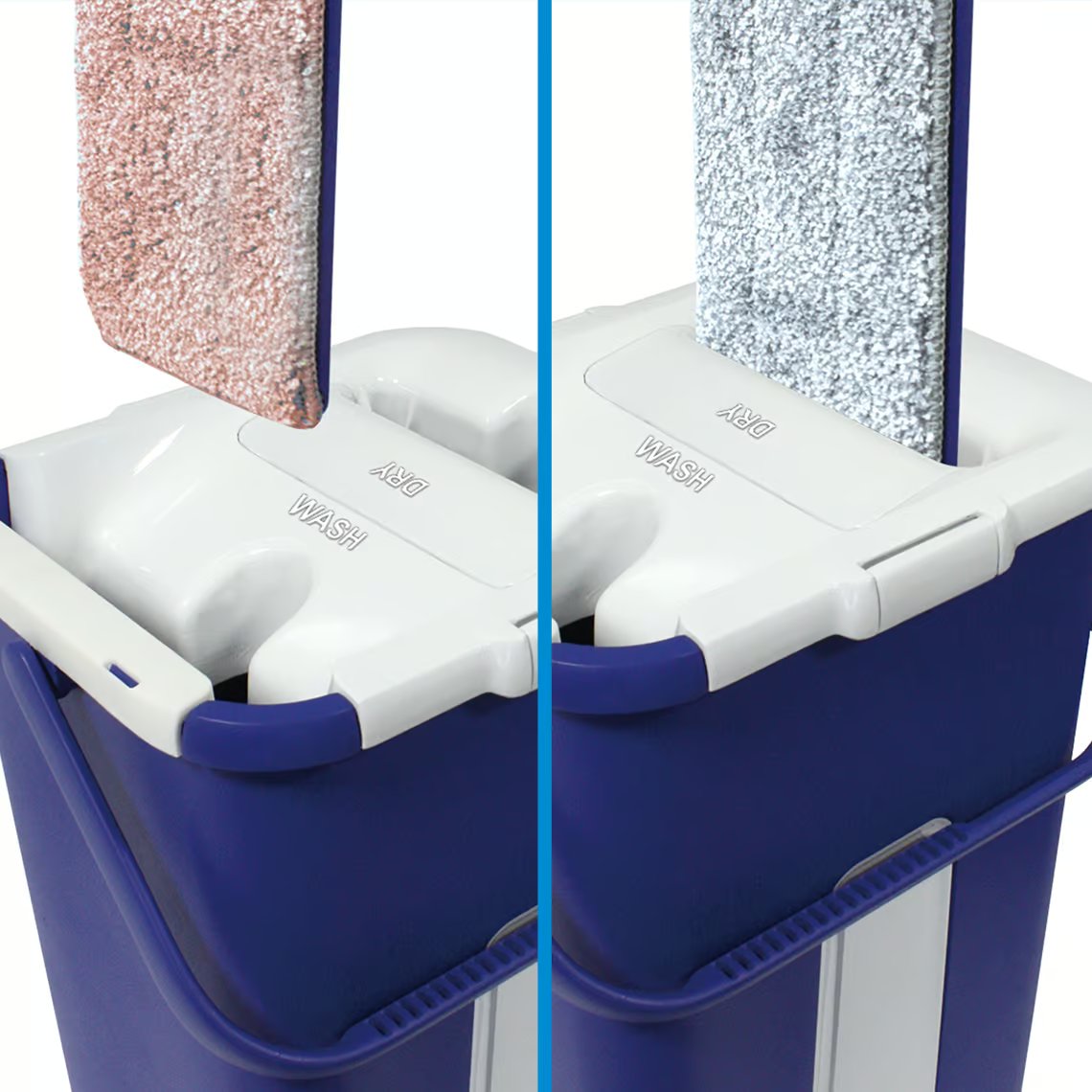 Kit de nettoyage Livington Touchless Mop - Fonction d'essorage sans les mains - Tampon en microfibre - Seau de 2,7 L