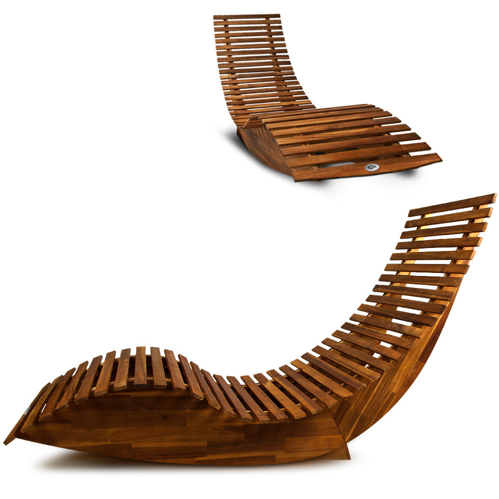 Chaise longue à bascule pour le jardin - Casaria - 150x60x93cm - 11,8 kg