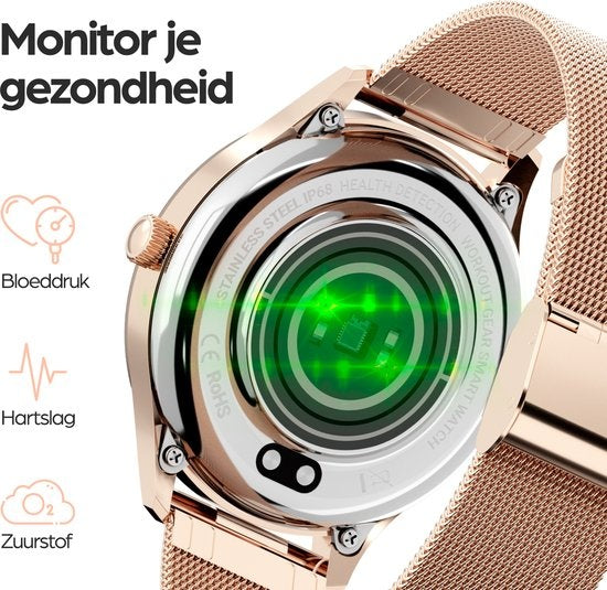 Actyve Smartwatch Femme Or Rose - Apple & Android - Ecran tactile complet