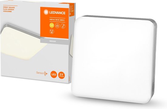 LEDVANCE Applique et plafonnier LED : pour plafond, ORBIS CLICK SENSOR / 6- W, 22-...24- V, angle de rayonnement : 12-, Blanc chaud, 3- K, matériau du boîtier : acier, IP2-