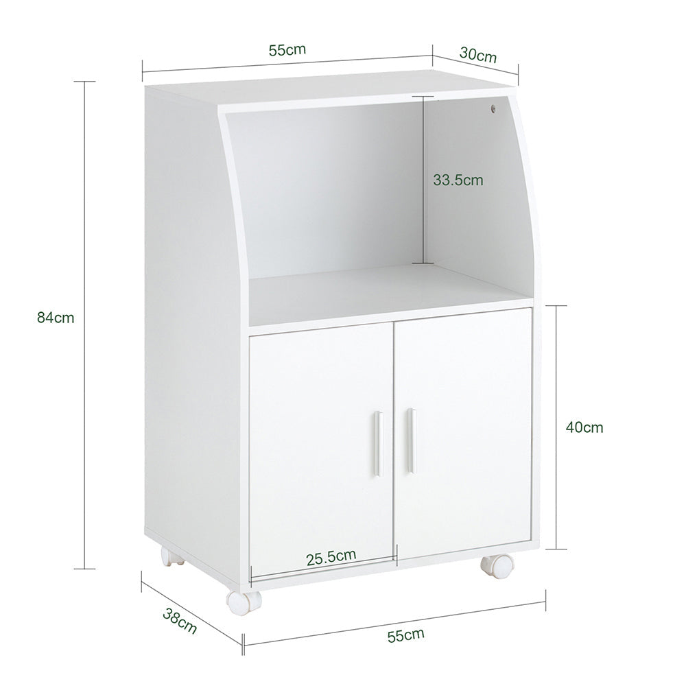 Armoire de cuisine sur roulettes - SoBuy - 55x38x84 cm - Blanc