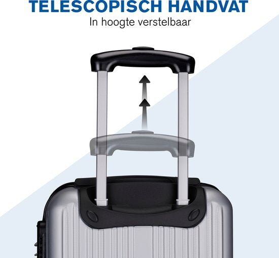 Slazenger Case Set 2 Piece - Hand Luggage Trolley 26L et Spacious Luggage Case 71L - Silver