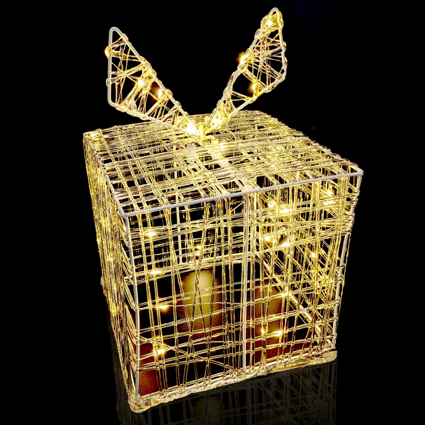 Boîte cadeaux lumineuse - Décoration de Noël - 40 LED - hauteur 20 cm