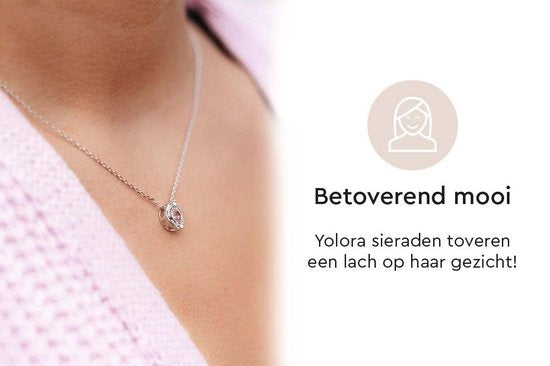 Yolora Collier Femme avec Pendentif Rond - Cristal Kalpa Camaka - Argent - Plaqué Or Blanc 18K - Collier Femme Argent - Bijoux - Boîte Cadeau Luxe - Boîte Cadeau Exclusive - Bel Emballage Cadeau