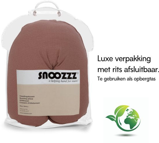 Coussin d'allaitement Snoozzz Small avec rembourrage en fibres et housse amovible - Chestnut - 120 cm