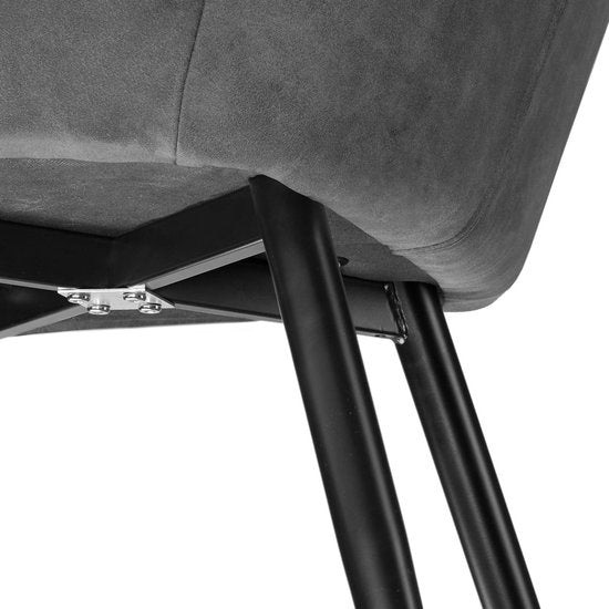 Chaise Marilyn Tectake - tissu gris/noir