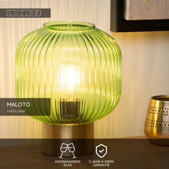 Lucide MALOTO - Lampe de table - Ø 20 cm - 1xE27 - Vert