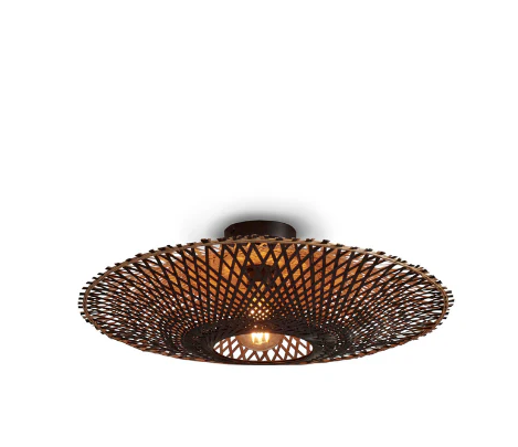Good&Mojo Lampe de plafond en bambou Kalimantan - 60 cm - Naturel/Noir (M)