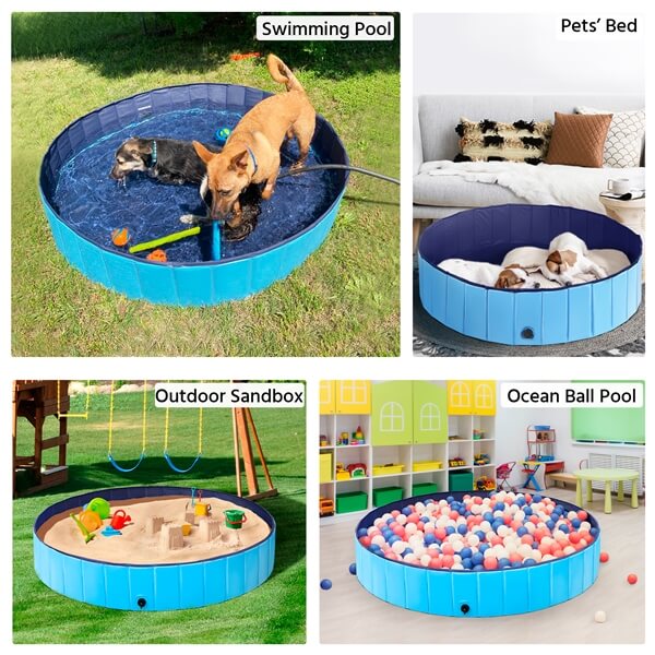 Piscine pliable pour chiens Yaheetech 100/120/140/160 x 30 cm – Baignoire antidérapante pour chiens