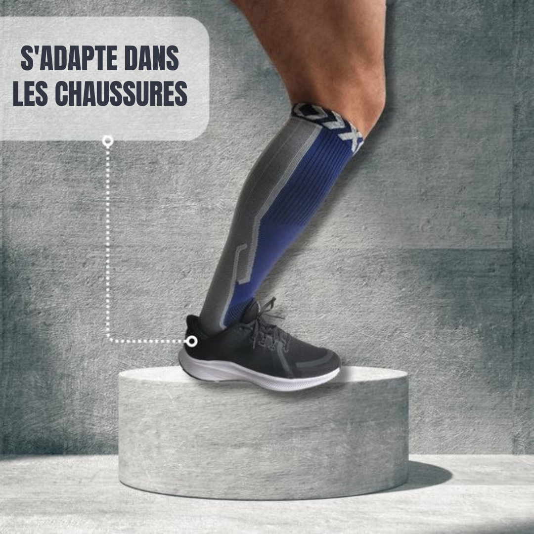 Chaussettes de soutien Sandside - Chaussettes de compression - Chaussettes de course - Premium Active - Taille 36-40 S/M - 2 paires - Bleu foncé