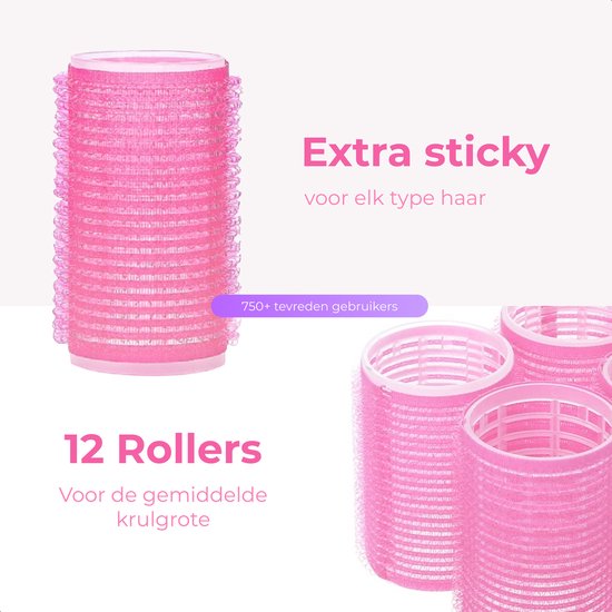 Boucles - 12 packs - Rouleaux adhésifs - Adhésif - Boucles sans chaleur - Cheveux - Rouleaux - Boucles de cheveux - Boucles sans chaleur - Grandes