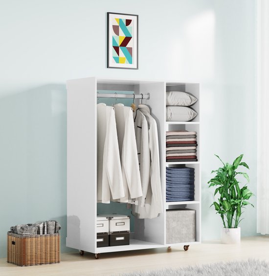 armoire - blanc - 90 cm de large x 125 cm de haut x 41,5 cm de profondeur