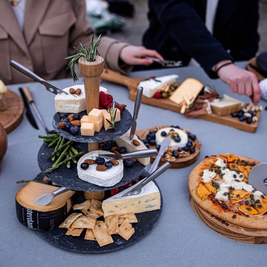 Boska Party Tower® - Etagère - Ardoise - Noir - Ø 30 cm - Pour le thé et les boissons