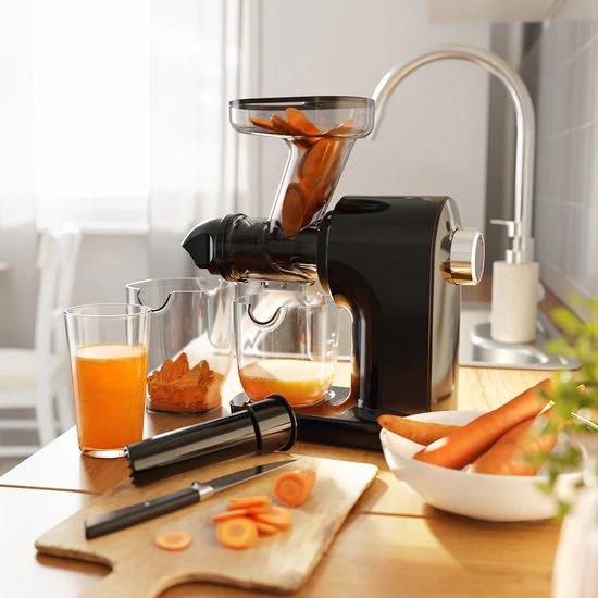 KitchenBrothers Extracteur de jus - Compact - Presse-agrumes - Presse-légumes et fruits - 45 mm - 500 ml - Noir