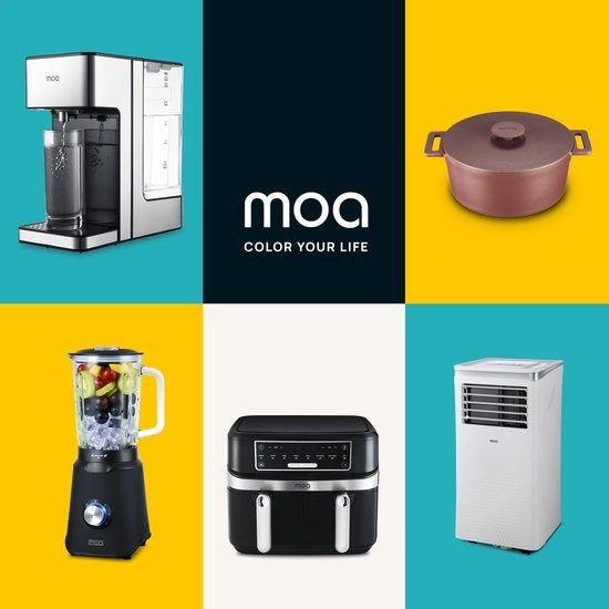 Blender - MOA - 1000W - Pichet en verre 1,5L - 3 vitesses + Pulse - Acier inoxydable