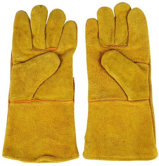 Gants de barbecue Vaggan - cuir - marron camel - résistants à la chaleur jusqu'à 250 degrés