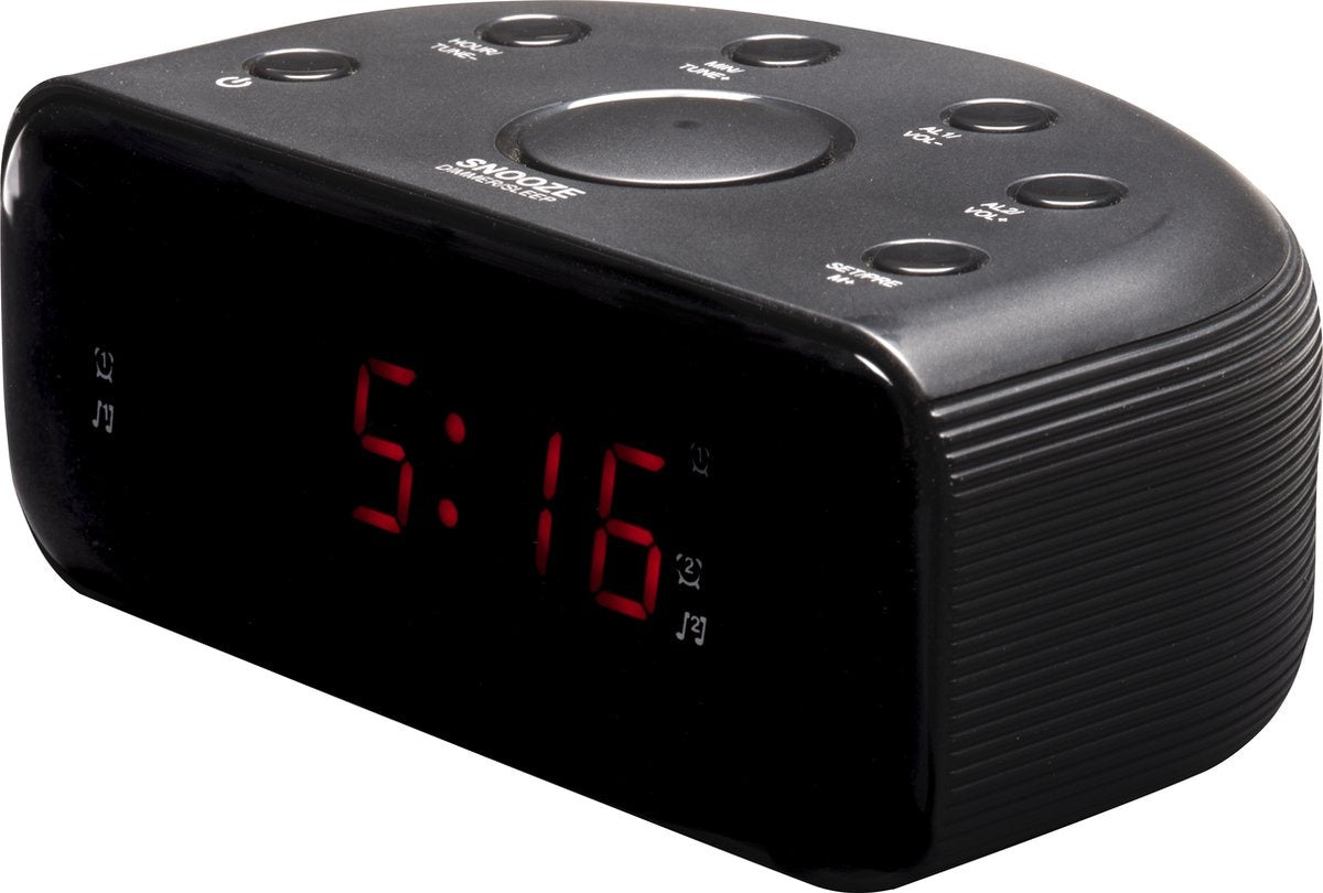 Radio-réveil Denver - Fonction Snooze / Sleep - Réveil numérique - Radio FM - CR430 - Noir
