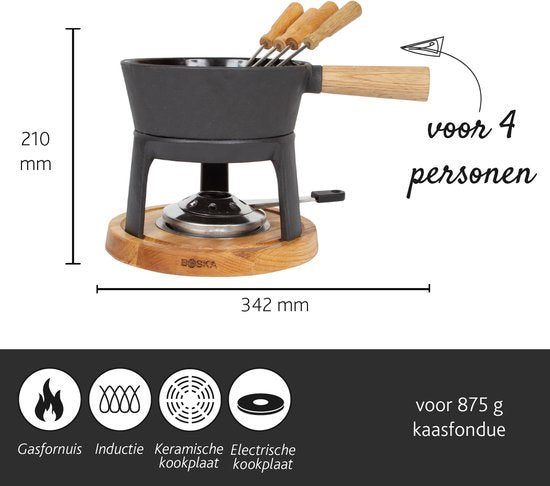 Boska Fondue Set Pro - Fondue au fromage - pour toute table de cuisson - 1.2 L