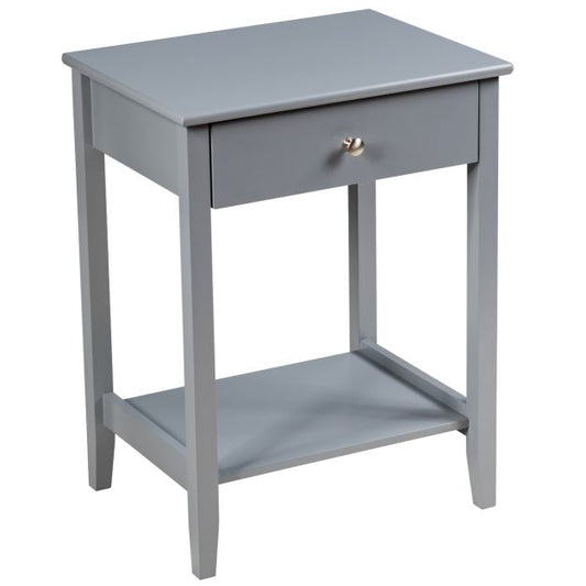 Table d'appoint Coast avec tiroir - 48 x 36 x 62 cm - Gris