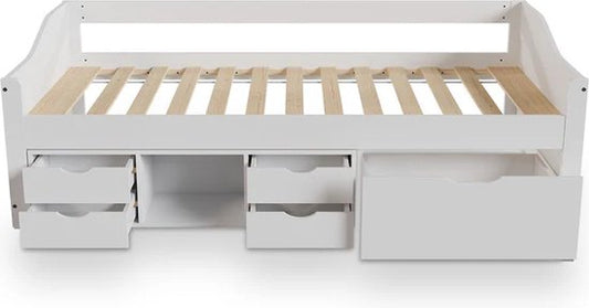 Lit simple Nalu - Blanc - 90 x 200 cm