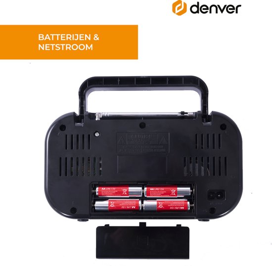 Denver FM Radio Retro - Fonctionne sur batterie ou sur secteur - Radio de cuisine - Radio portable - TR51 - Blanc