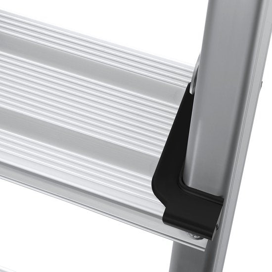 Échelle de cuisine double face en aluminium tectake® - 2 marches - 38,5 cm - Échelle robuste - Marchepied pliable - Échelle ménagère antidérapante