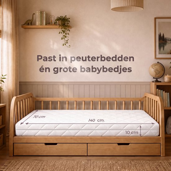Matelas pour bébé CozySense® 70 x 140 cm – Matelas pour lit bébé – Matelas pour bébé – Coton respirant – Housse amovible – Certifié OEKO-TEX® et CertiPUR-US® – 10 cm