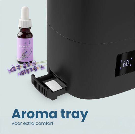 Humidificateur Auronic - 5 litres - Convient au salon, au bureau, à la chambre à coucher, à la chambre de bébé et plus encore - Sans BPA - Noir
