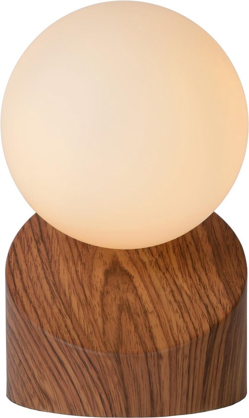 Lucide LEN - Lampe de table - Ø 10 cm - 1xG9 - Aspect bois foncé - Japandi