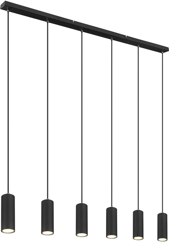 Globo - lampe suspendue - Robby - noir - métal - grande lampe de table pour salle à manger - GU10 - 57911-6HB