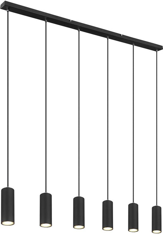 Globo - lampe suspendue - Robby - noir - métal - grande lampe de table pour salle à manger - GU10 - 57911-6HB