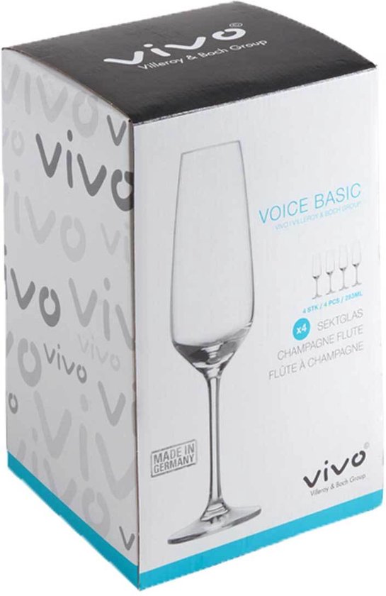 Vivo Voice Basic Verre à champagne 28 cl - 4 pièces