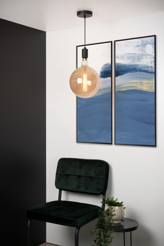 Lucide JOVA - Suspension - Ø 10 cm - 1xE27 - Noir