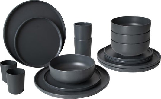 Bo-Camp - Industrial - Service de table - Patom - 16 pièces - Anthracite