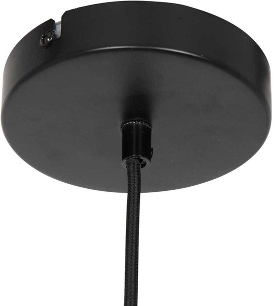 Anne Lighting - suspension - Capos - noir - bois et tissu - Ø 48 cm - E27 - 3511ZW