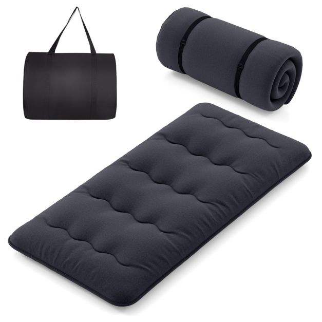 Coast Matelas Futon Portable 200x90x10 cm - Noir - pliable avec housse lavable et sac de transport