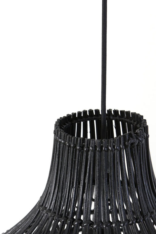 Light & Living PACINO Lampe suspendue Ø50x51,5 cm - Rotin noir - Design moderne et naturel - E27
