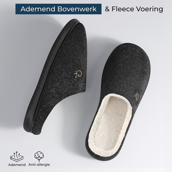 Chaussons Hommes - Chaussons - Taille 42/43 - Noir - Antidérapant - Comfeet