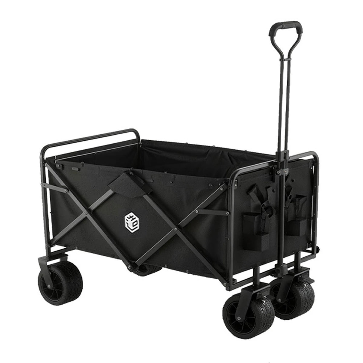 ochama Campingwagen 150L - Chariot pliable équipé de roulements à billes - Capacité de charge de 260 kg - Capacité de chargement de 300 L - Noir