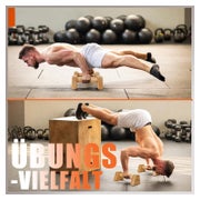 DH FitLife Poignées de pompes en bois - Lot de 2 - Hêtre - Max. 200 kg