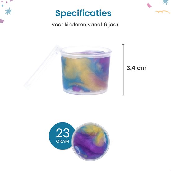 Partizzle 24x Galaxy Slime Pack - Universe Astronaut Handout Gifts - Grabbelton Making Slime Toys - Treat Gifts for Kids - Coloured