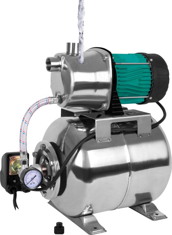 VONROC Pompe hydrophore / Kit hydrophore avec pressostat - 1000W - 3500l/h - cuve inox 19L - corps de pompe inox