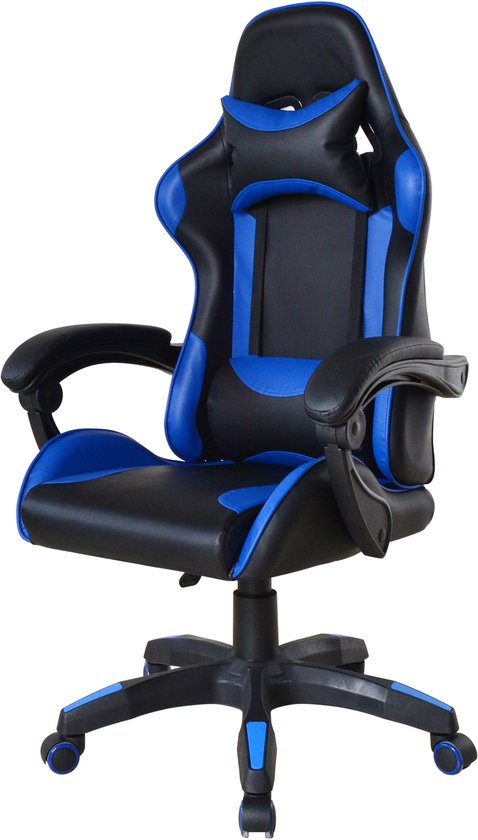 VDD Gaming - Fauteuil gaming - Fauteuil de jeu - Fauteuil gaming noir - Fauteuil gaming bleu - Fauteuil de bureau - Fauteuil de travail - Réglable - Ergonomique - Poids max. 120 kg